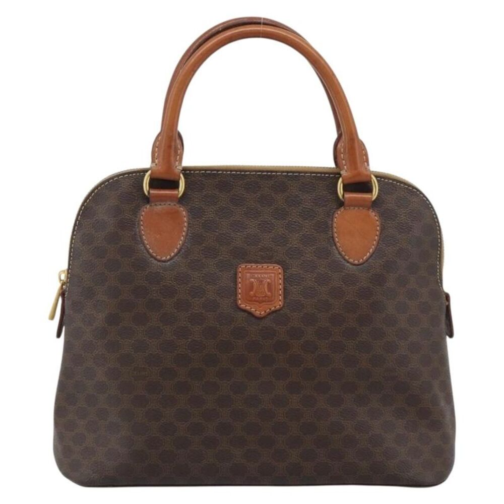 Celine Vintage Handbag Toile Céline Brown Pvc Handbag